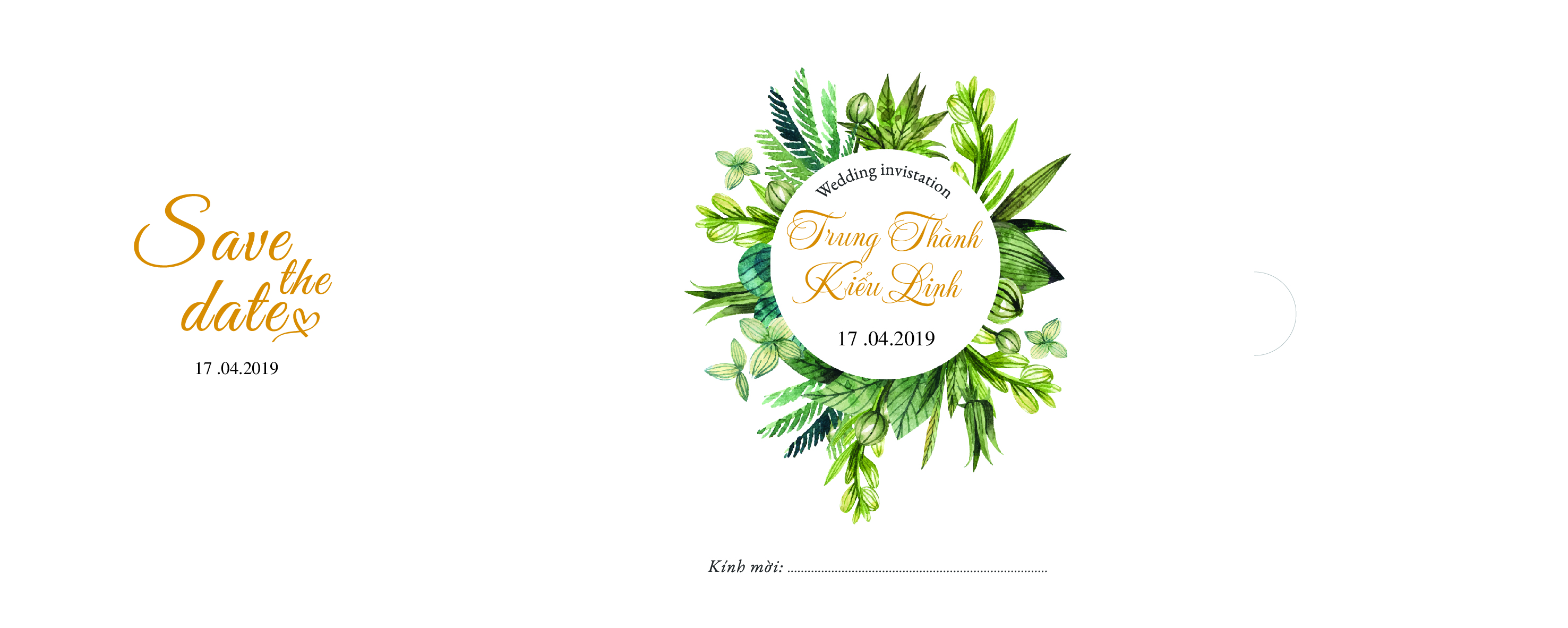 Thiệp trẻ trung gập ba 150 X 375 A_3d